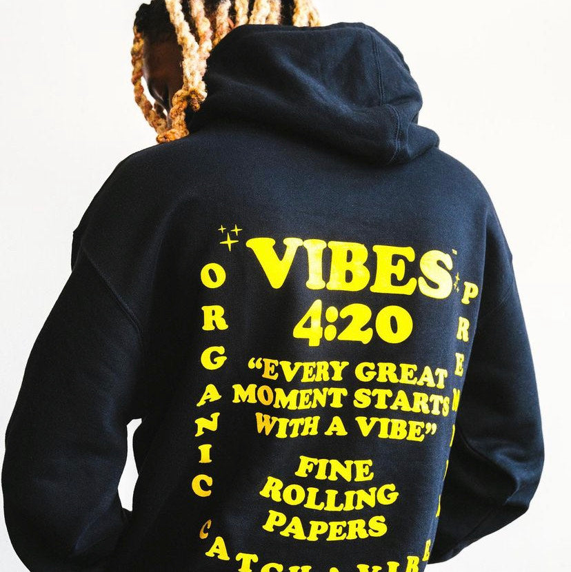 Vibes  Hoodie Black and Yellow