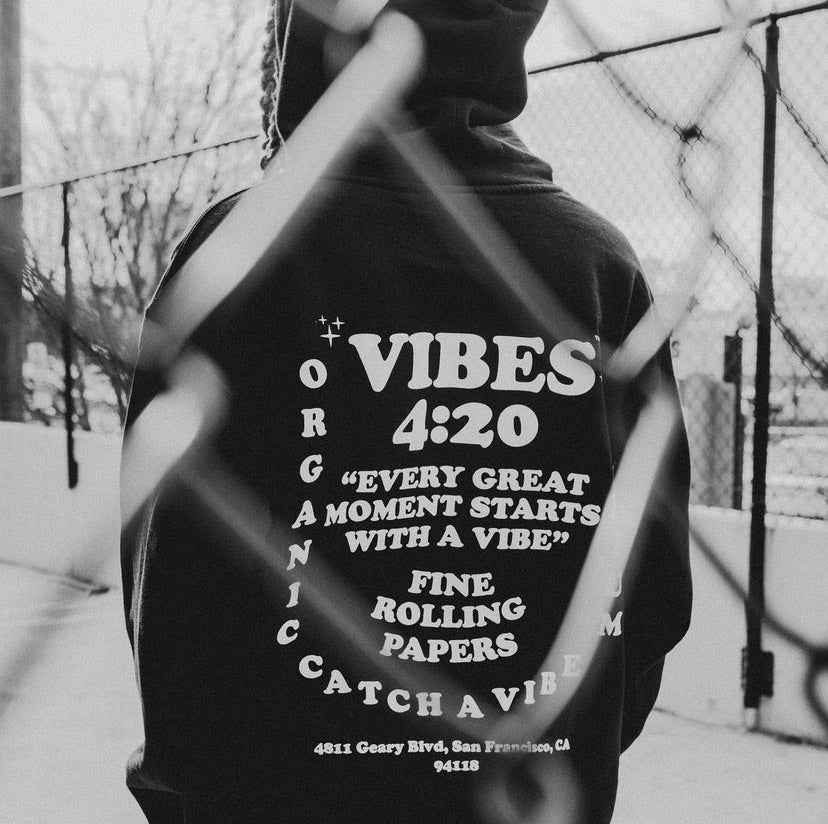 Vibes  Hoodie Black and Yellow