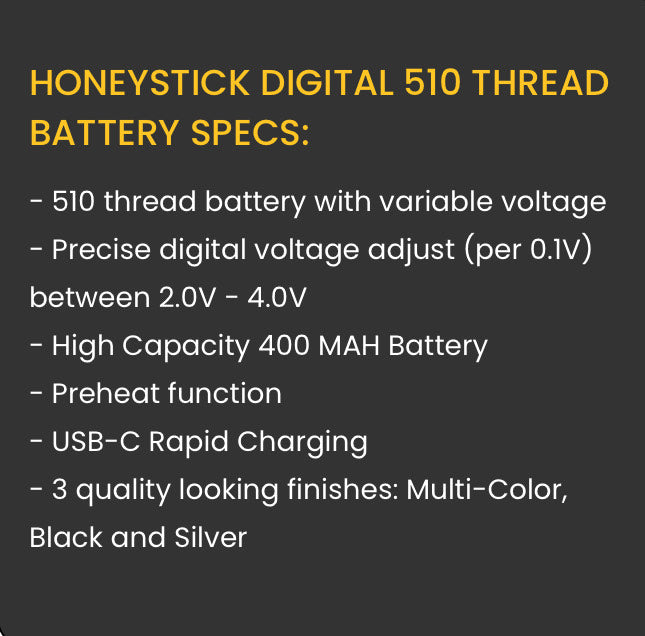 Digital 510 Thread Battery - 3 Colors