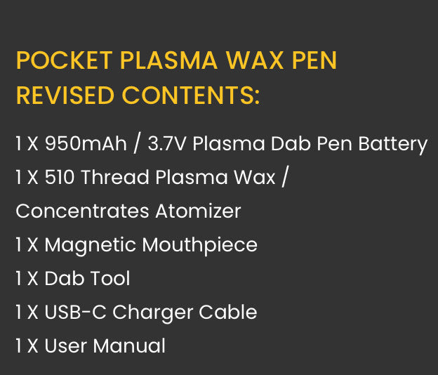 Pocket Plasma Portable Dab Pen and 510 Cart Battery