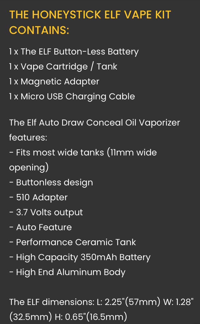 Elf Auto Draw Conceal Oil Vaporizer